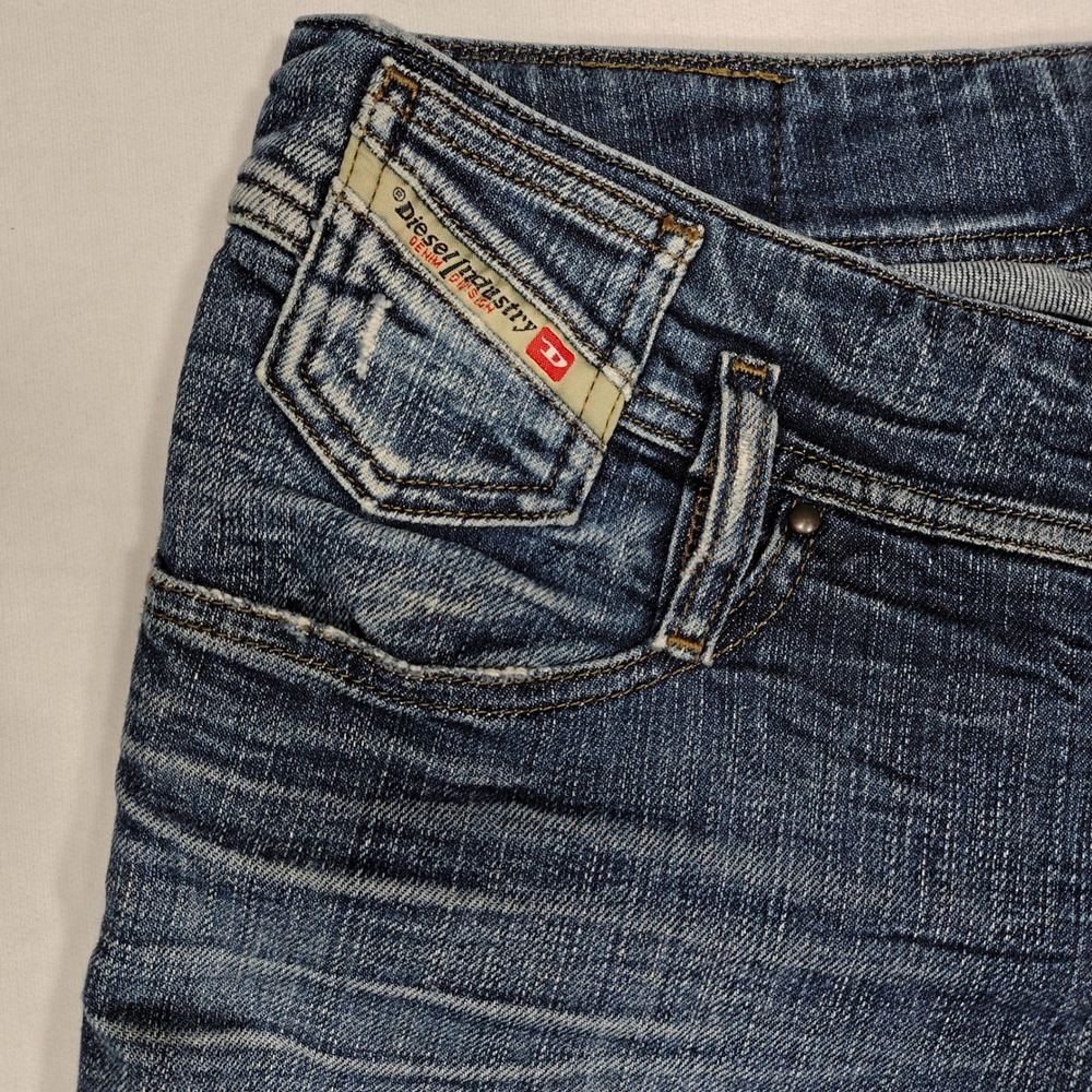 Diesel Matic Slim Skinny Jeans Womens 29x32 Dark Wash 008XT Studded Low Rise - Picture 4 of 12